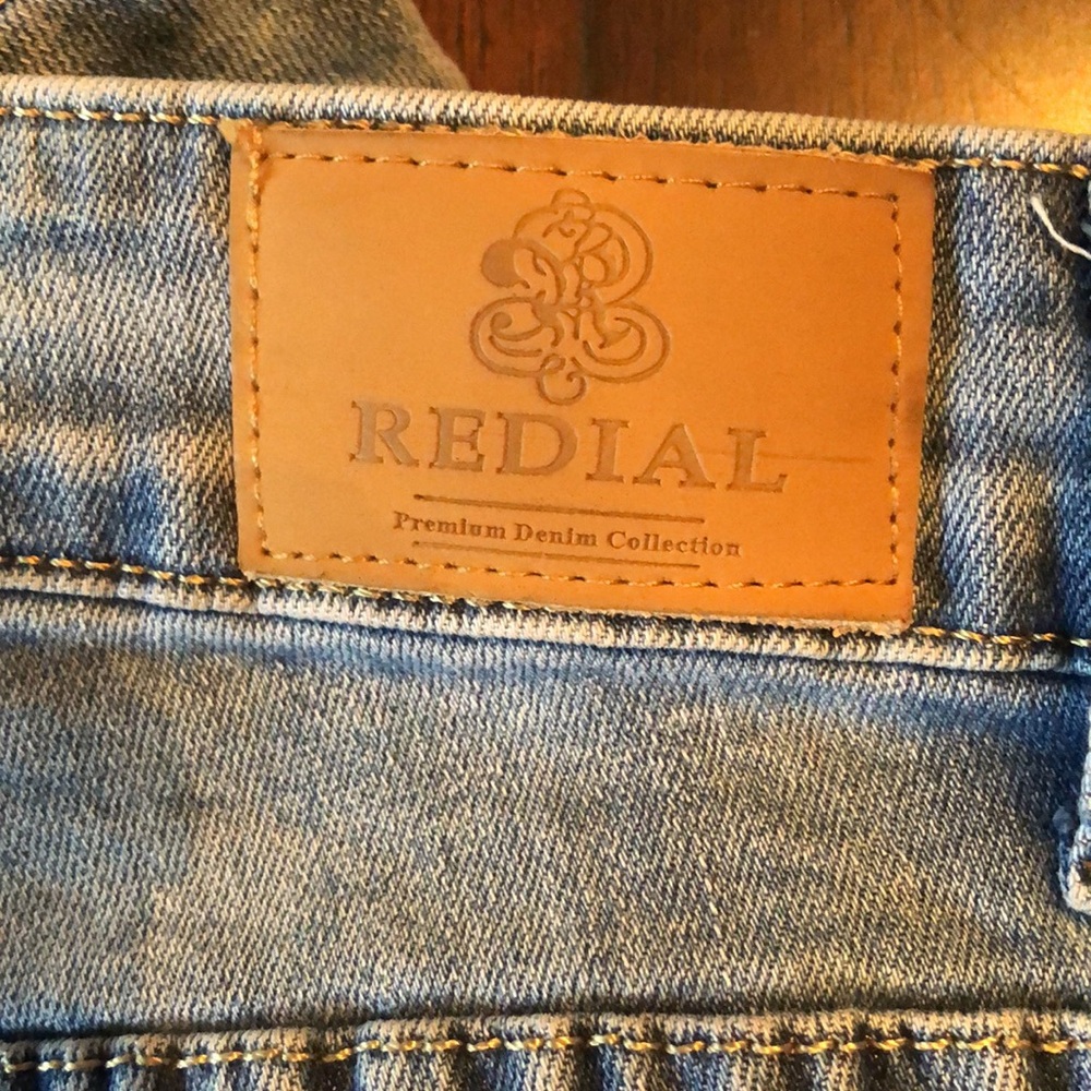 Redial faux pearl embellished fringe distressed hem 5-pocket jeans - Picture 7 of 12